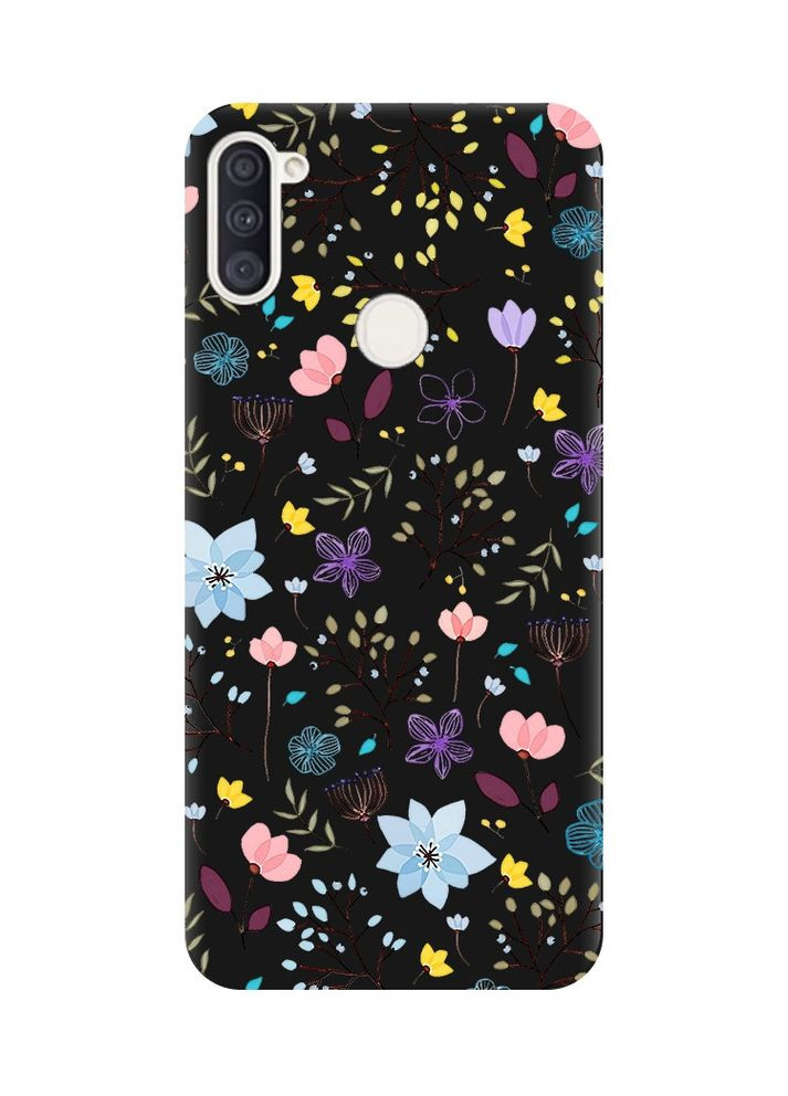 Матовий чорний чохол на Samsung Galaxy A11:: Квітковий фон (принт 267) Creative (360690777)