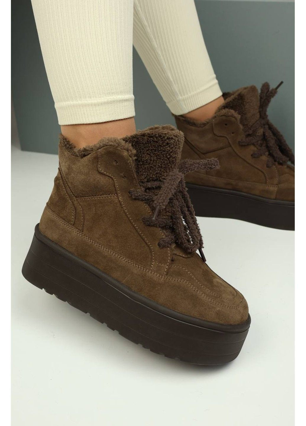 489 Черевики Зимові Коричневі Замшеві Vanessa (372384882)