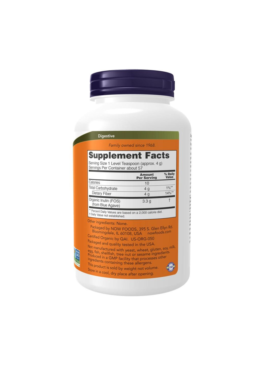 Инулин органический пребиотик Inulin в чистом виде в порошке 227 г Now Foods (346086724)