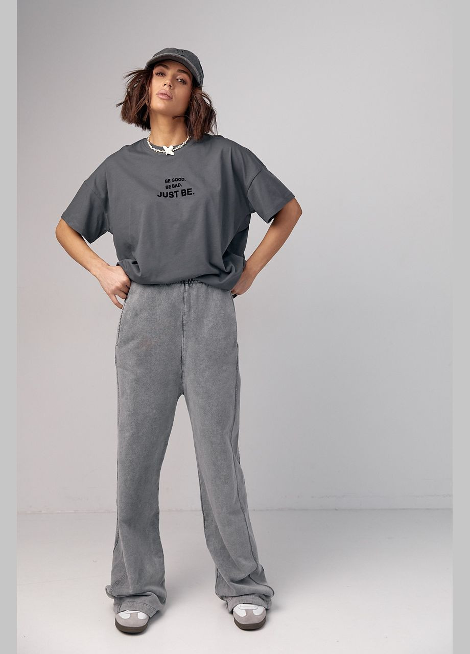Женские трикотажные штаны с затяжками внизу Lurex (290663607)