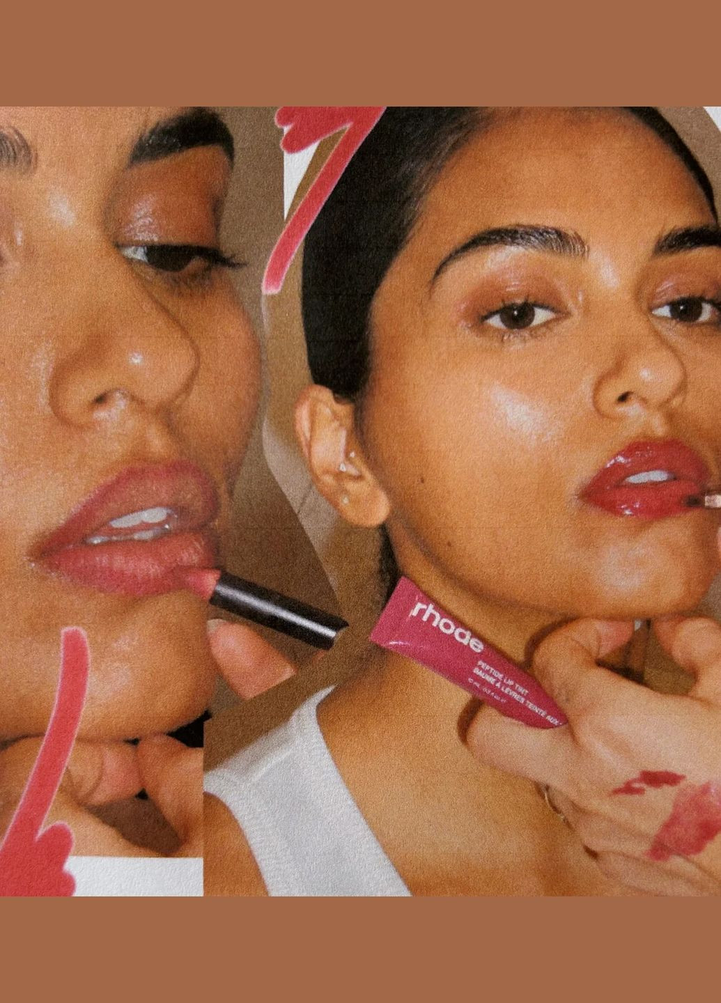 Пептидный бальзам для губ, тинт "Raspberry jelly" a ripe, juicy raspberry scented peptide lip tint Rhode (368297526)