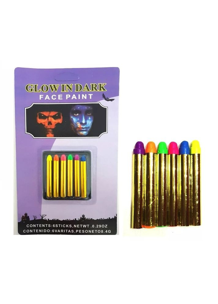 Аквагрим "Glow in dark" 6цв 8.5г Home (312018900)