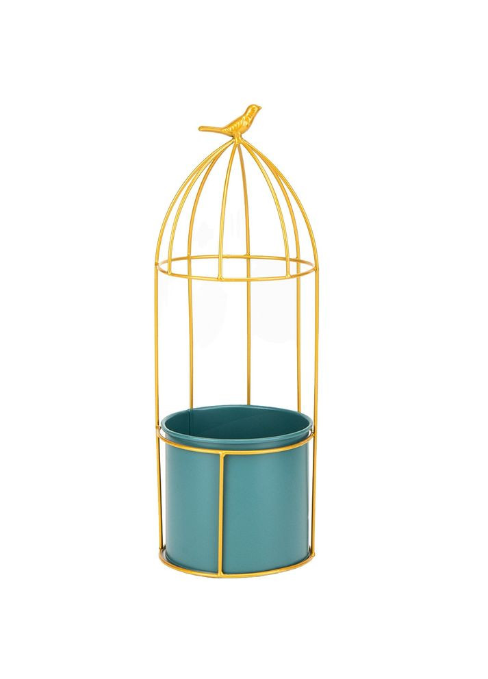 Подсвечник ваза Золотая зеленая птичка 41 см 18915-008 Lefard (365653782)