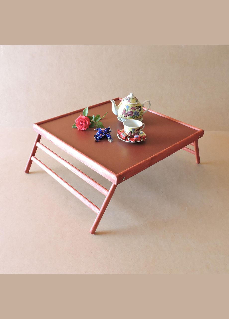 Столик-поднос для завтрака из дерева Вирджиния коралл (СТП-002014) No Brand (327870004)