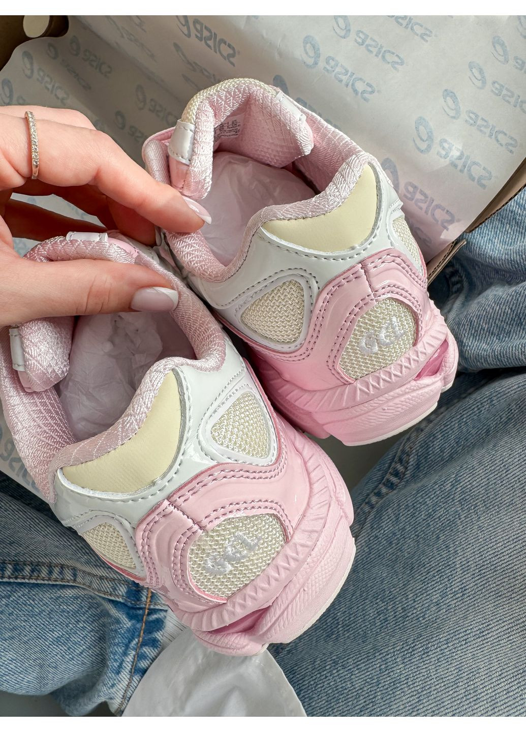 Кроссовки женские Asics Gel-NYC pink beige | Асикс Гель-НЮК розовые бежевые No Brand розовые демисезоны (348419328)