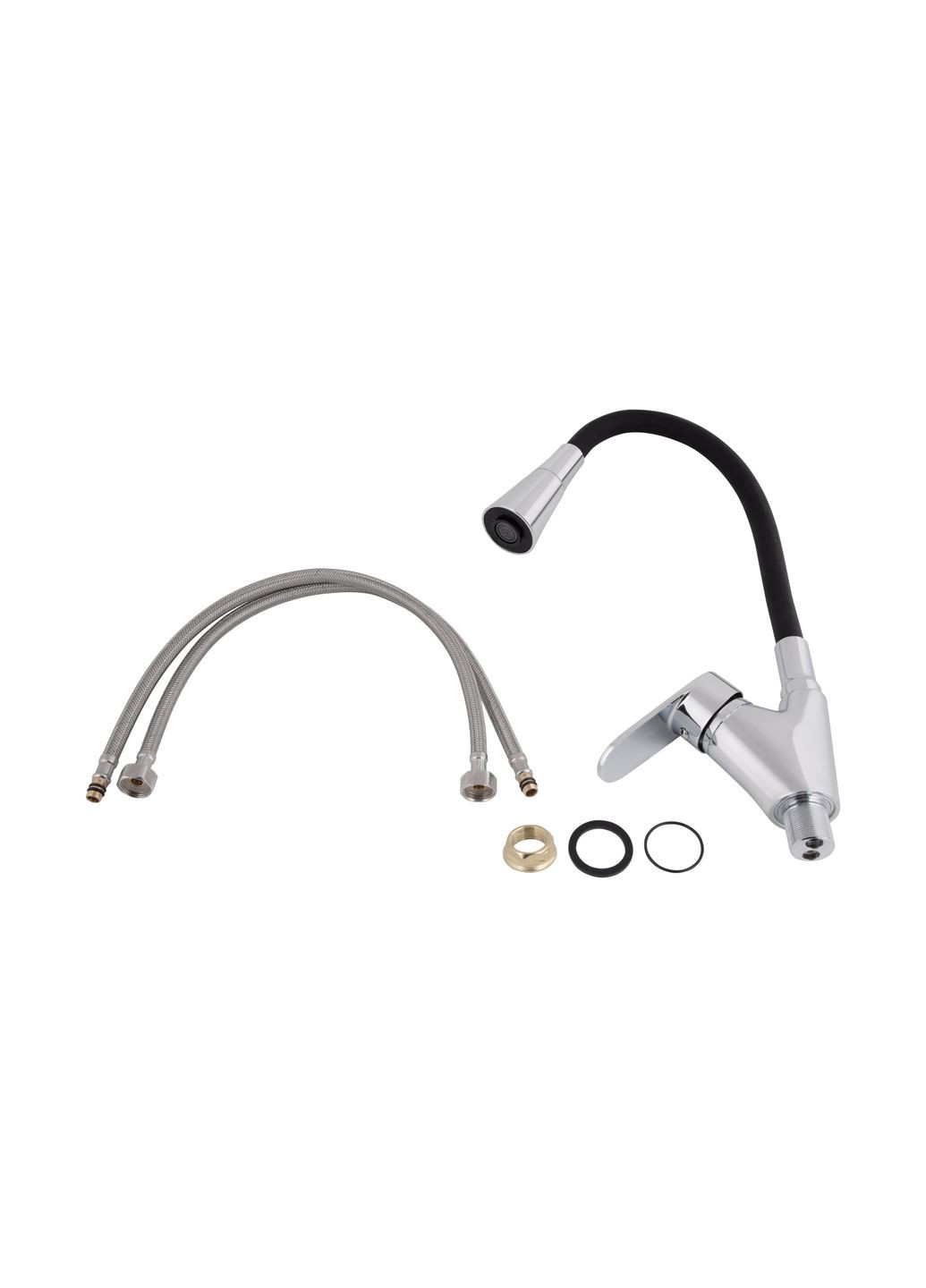 Змішувач для кухні Tani з гнучким виливом (k40) LDTAN007F3BCR37649 Chrome/Black LIDZ 007F3 (351898522)