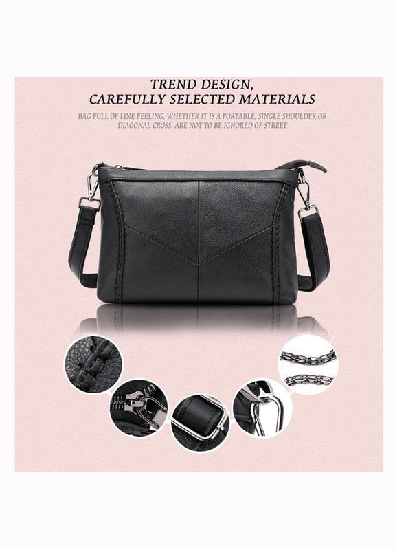 Сумка через плече жіноча шкіряна на одне відділення 20051 Чорний Vintage (302007801)