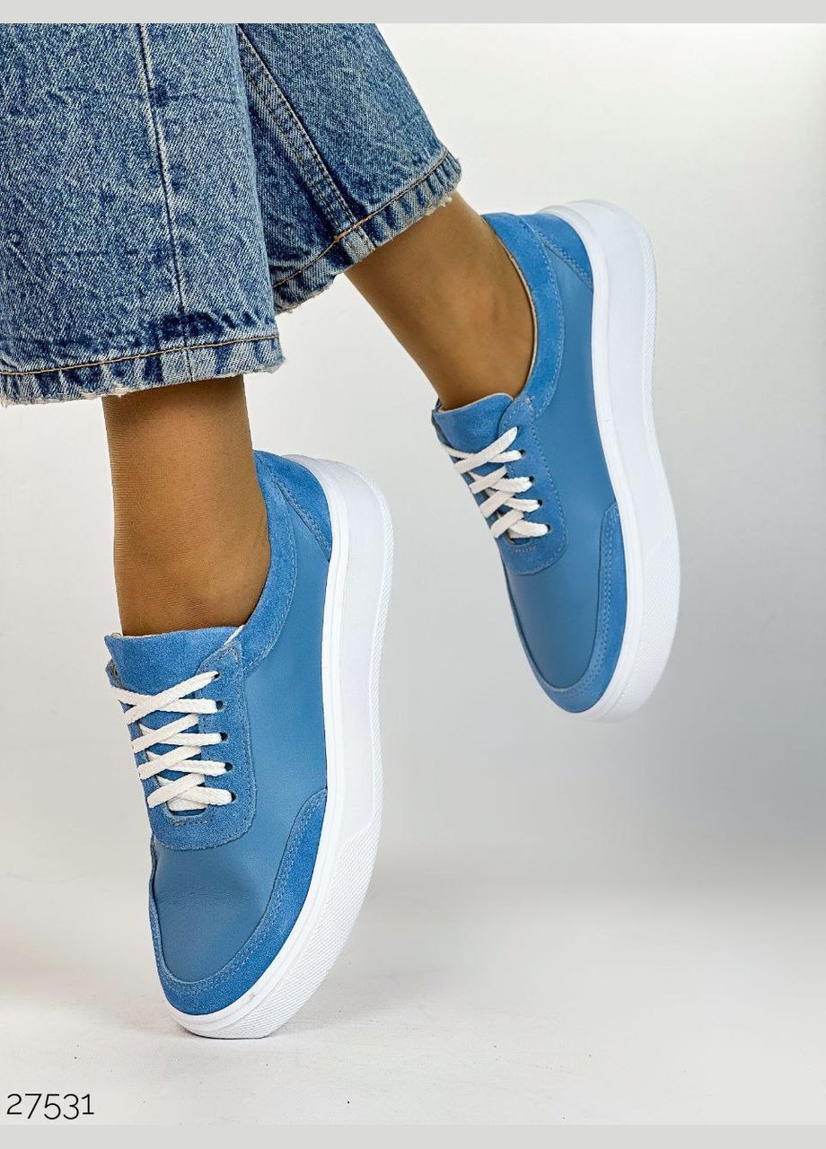 Голубые демисезонные стильные кроссовки No Brand