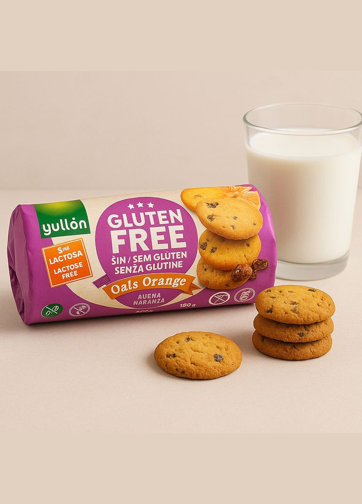 Печиво вівсяне з апельсином без глютену 180 г. Іспанія Gullon (346049541)