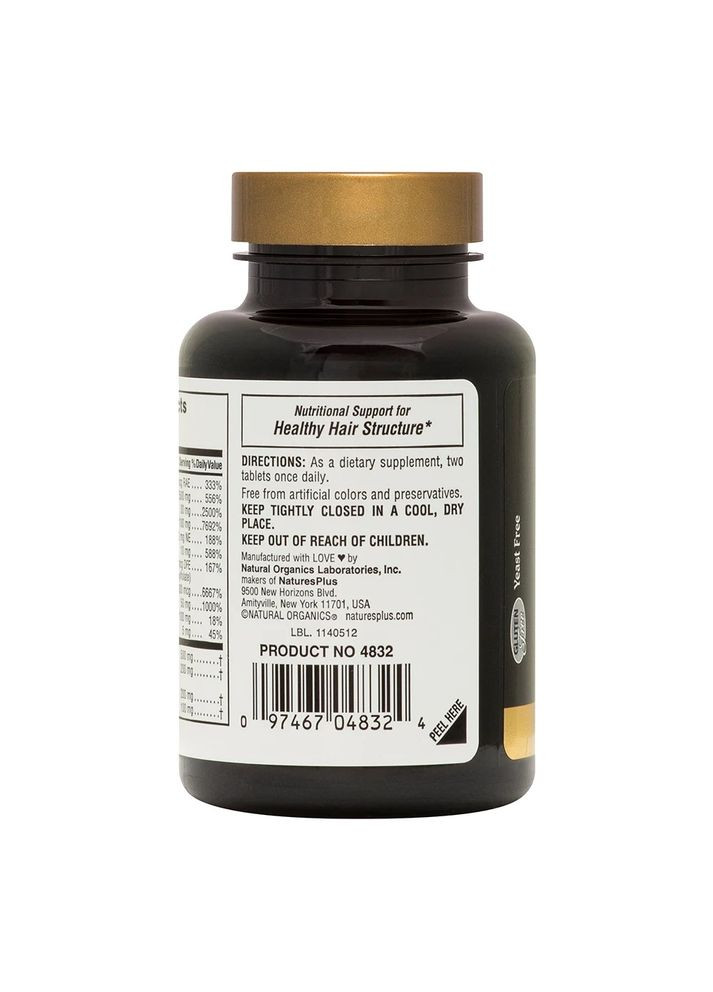 Вітаміни та мінерали Ultra Hair Men's, 60 таблеток Natures Plus (322291922)