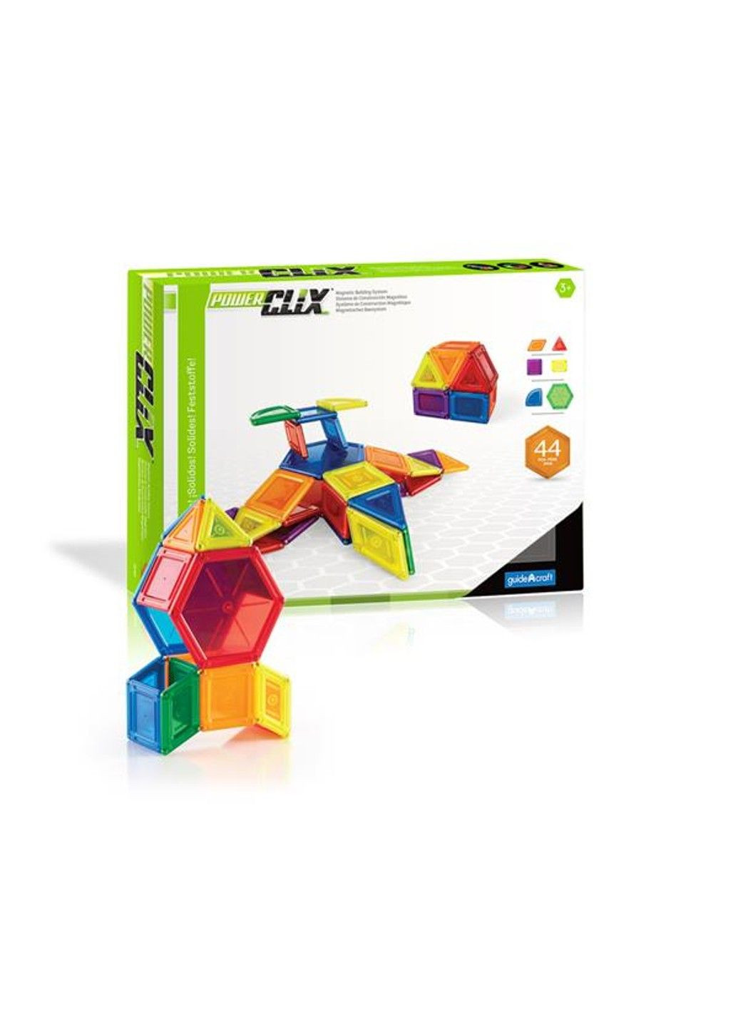 Магнитный конструктор PowerClix Solids, 44 детали (G9421) Guidecraft (335054550)