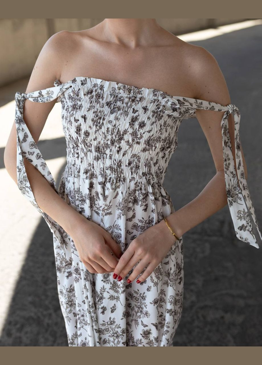 Сіра повсякденний, святковий жіноча сукня міді в квітковому принті дзвін Avanti з квітковим принтом