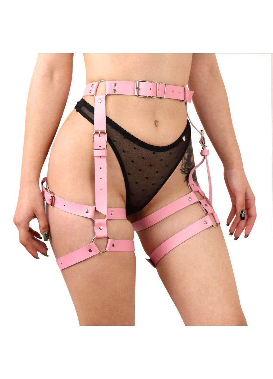 Гартеры Art of Sex - Claire, натуральная кожа, размер L-2XL, цвет розовый No Brand (303889978)