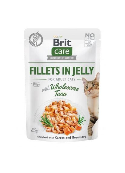 Вологий корм Cat Pouch для котів, в желе, тунець, 85 г (*) Brit Care (322590439)