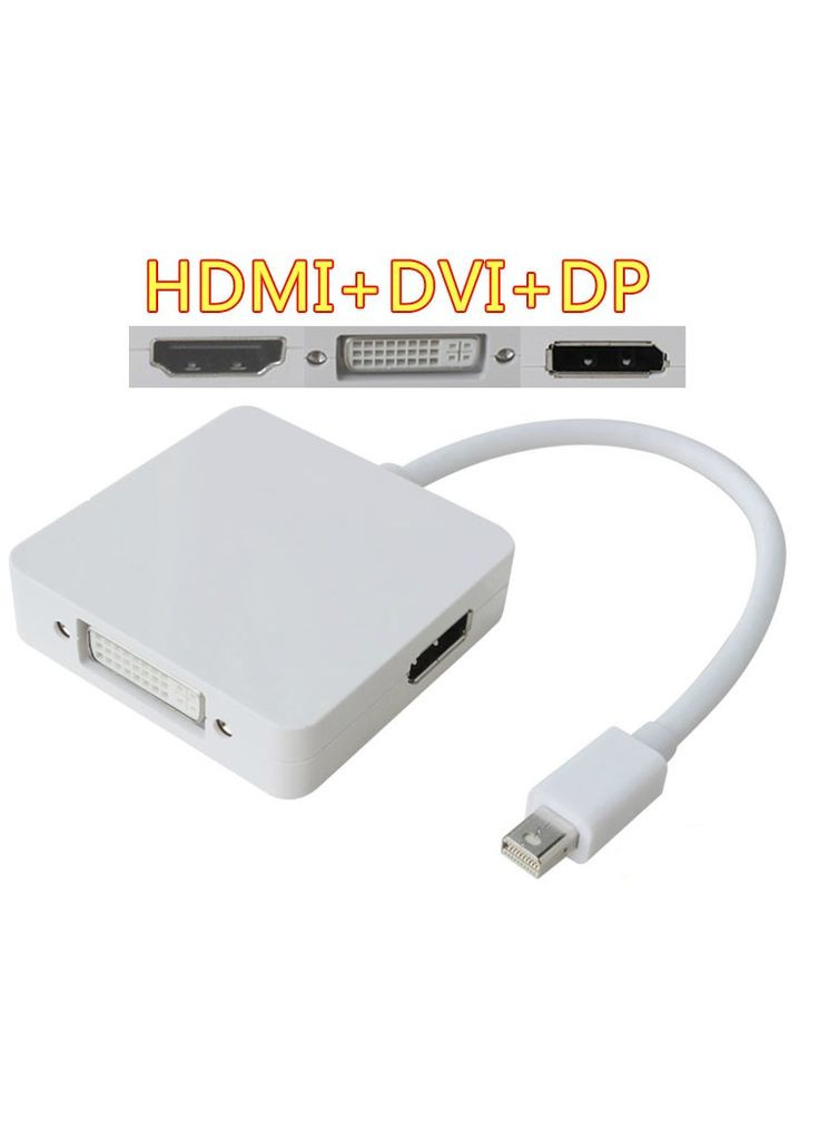 Перехідник mini DisplayPort M -> HDMI/DisplayPort/DVI (24+5), FHD 1080p, кабель 0.2 м China (314777280)
