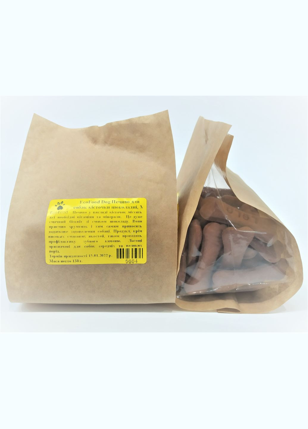 Печиво для собак Dog шоколадні кісточки, M 130 г EcoFood (268987790)
