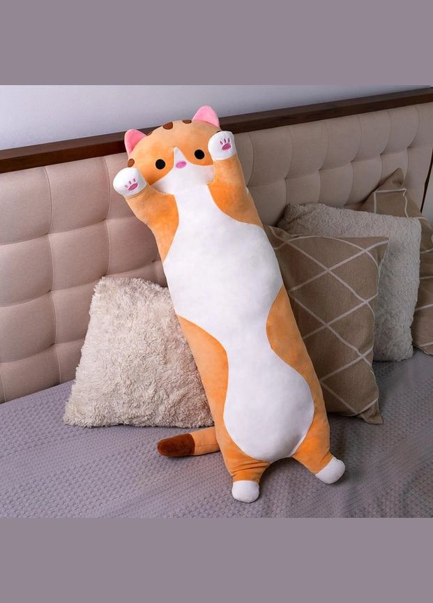 Мягкая игрушка подушка обнимашка кот батон антистресс 90 см Рыжий No Brand кіт 90см (294843350)