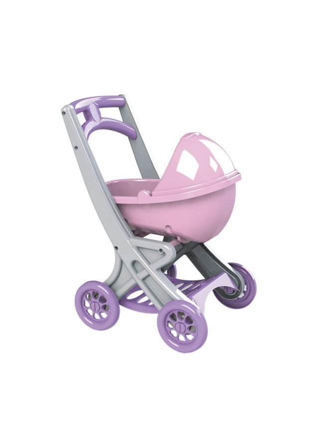 Коляска для ляльок Toys із люлькою сіро-рожева для дівчаток іграшкова коляска для прогулянок Doloni (368758738)