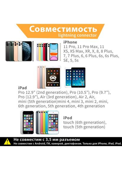 Петличный микрофон с Lightning штекером для записи на iPhone (581049) PowerDeWise (300854227)