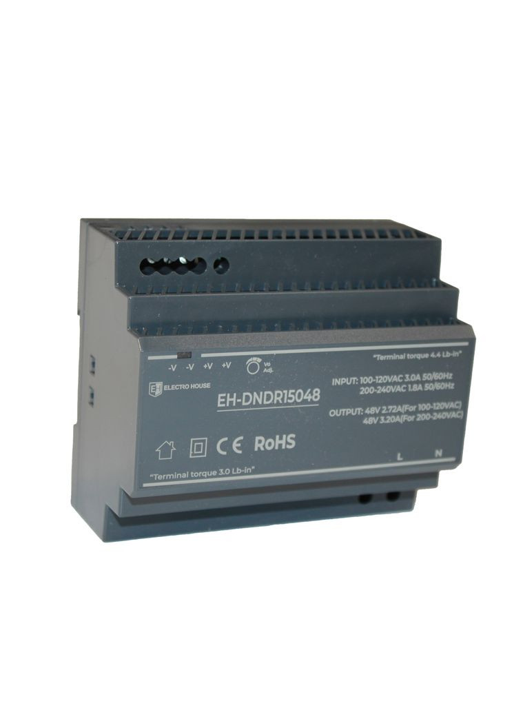 Блок живлення на DIN-рейку 153,6 Вт 3,2 А 48 В Electro House (346089022)