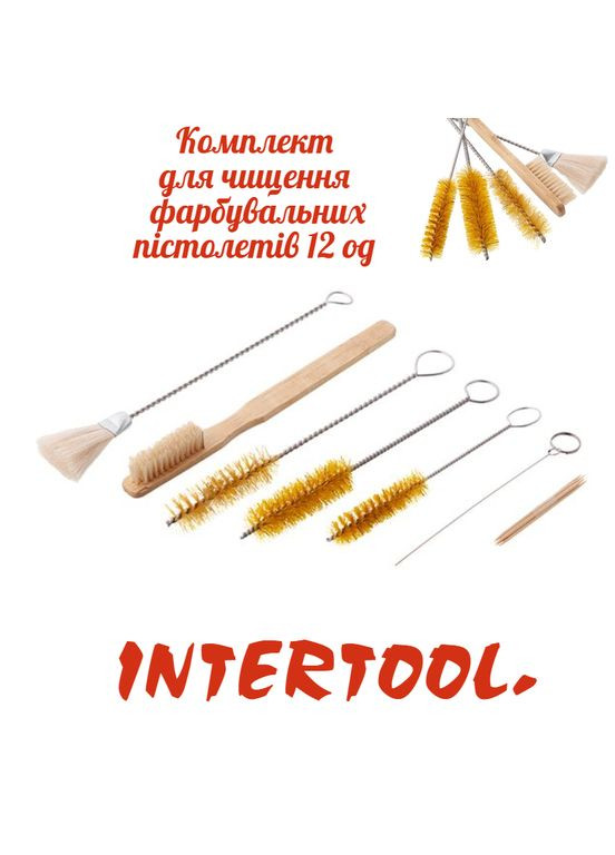 Комплект для чистки покрасочных пистолетов 12 шт. (PT-0290) Intertool (335048525)