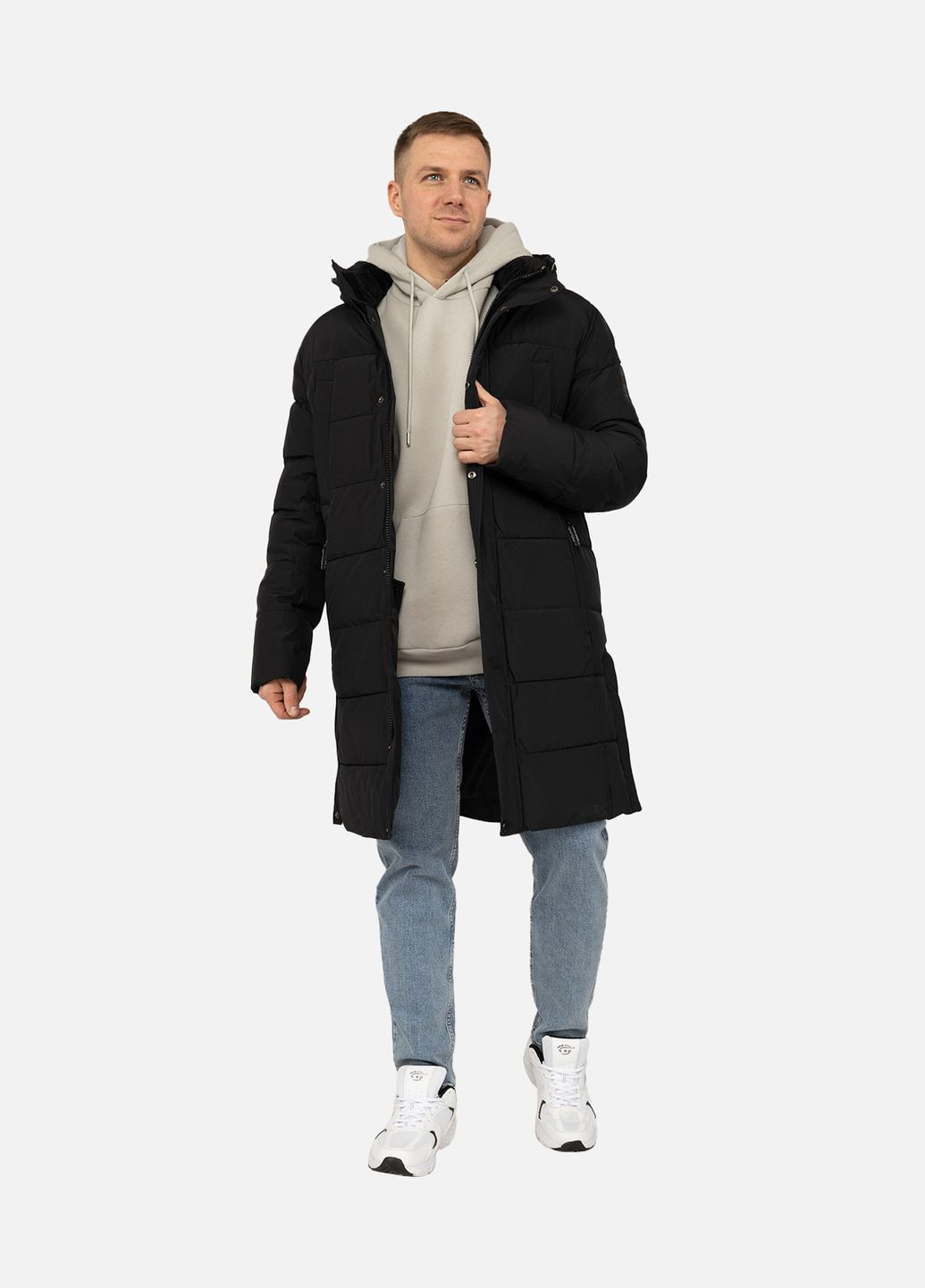 Черная зимняя мужская длинная куртка цвет черный цб-00254588 Kings Wind