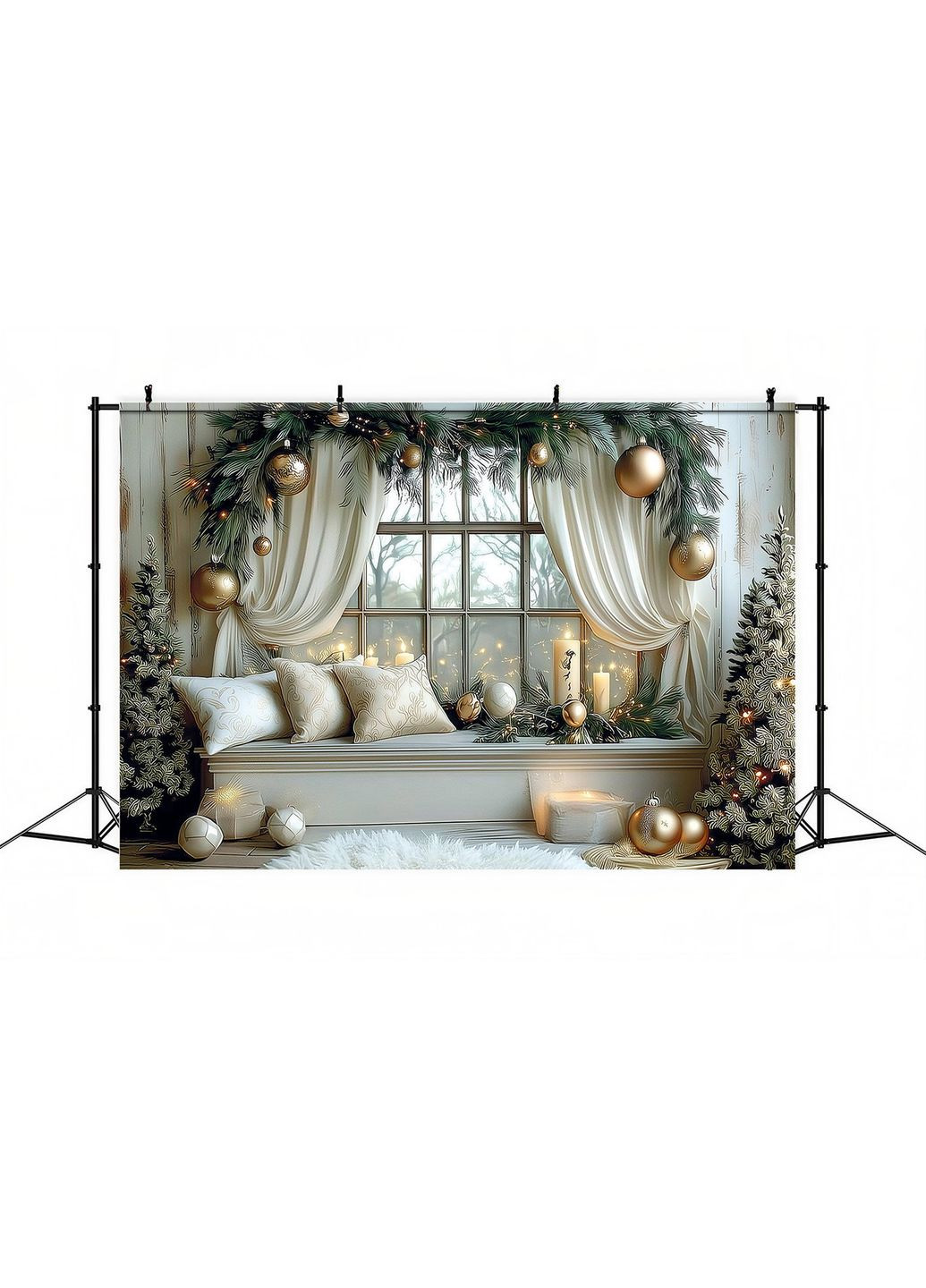 Інтер’єр Біла кімната з диваном і ялинками – №46546 Vinylpex (369930296)