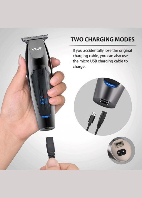 Машинка для стриження волосся тример V-070 з USB та індикатором заряджання VGR (318019138)