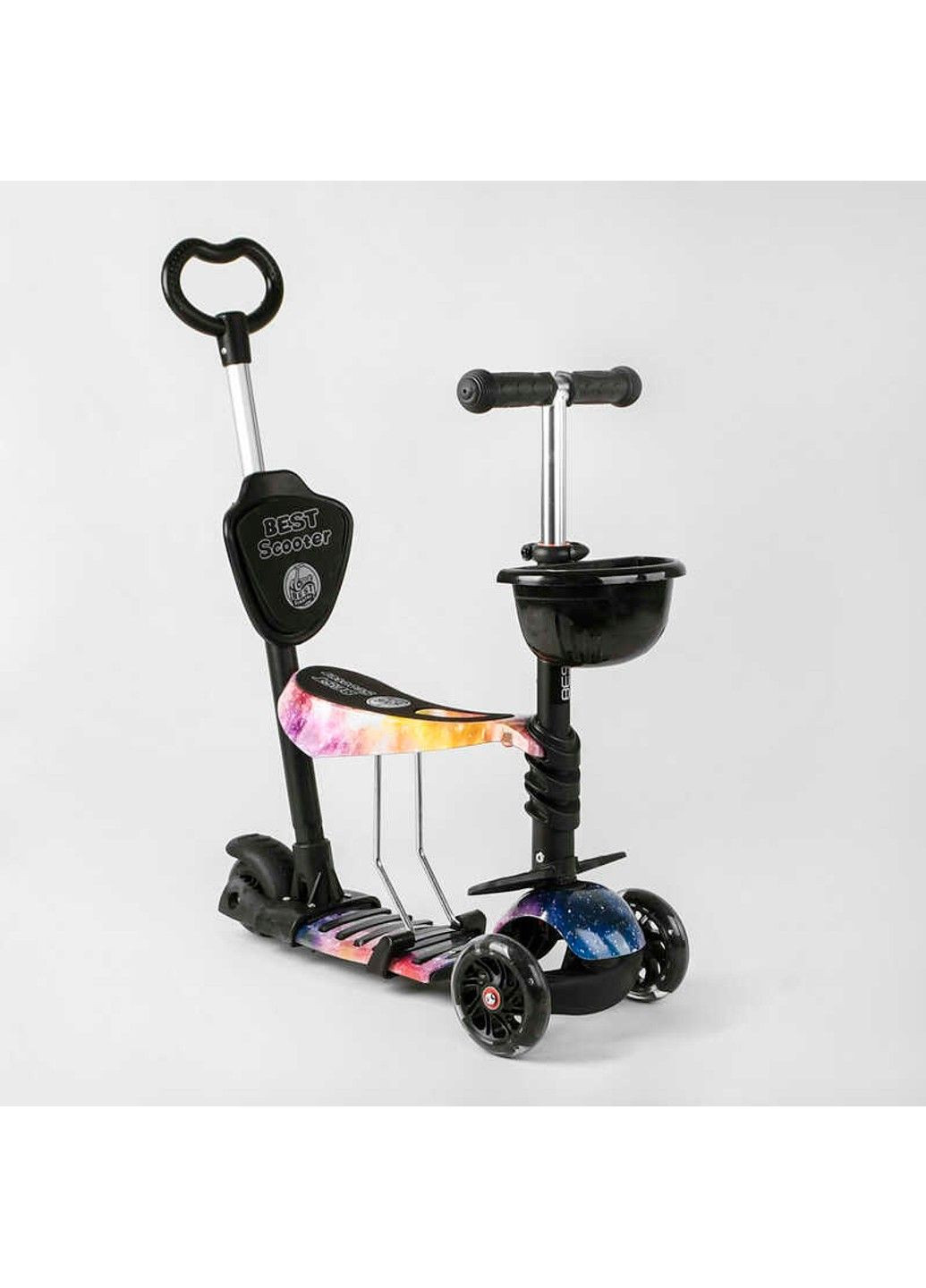 Самокат 5в1 16102 АБСТРАКЦІЯ, PU колеса, ПІДСВІТКА КОЛІС Best Scooter (305825348)