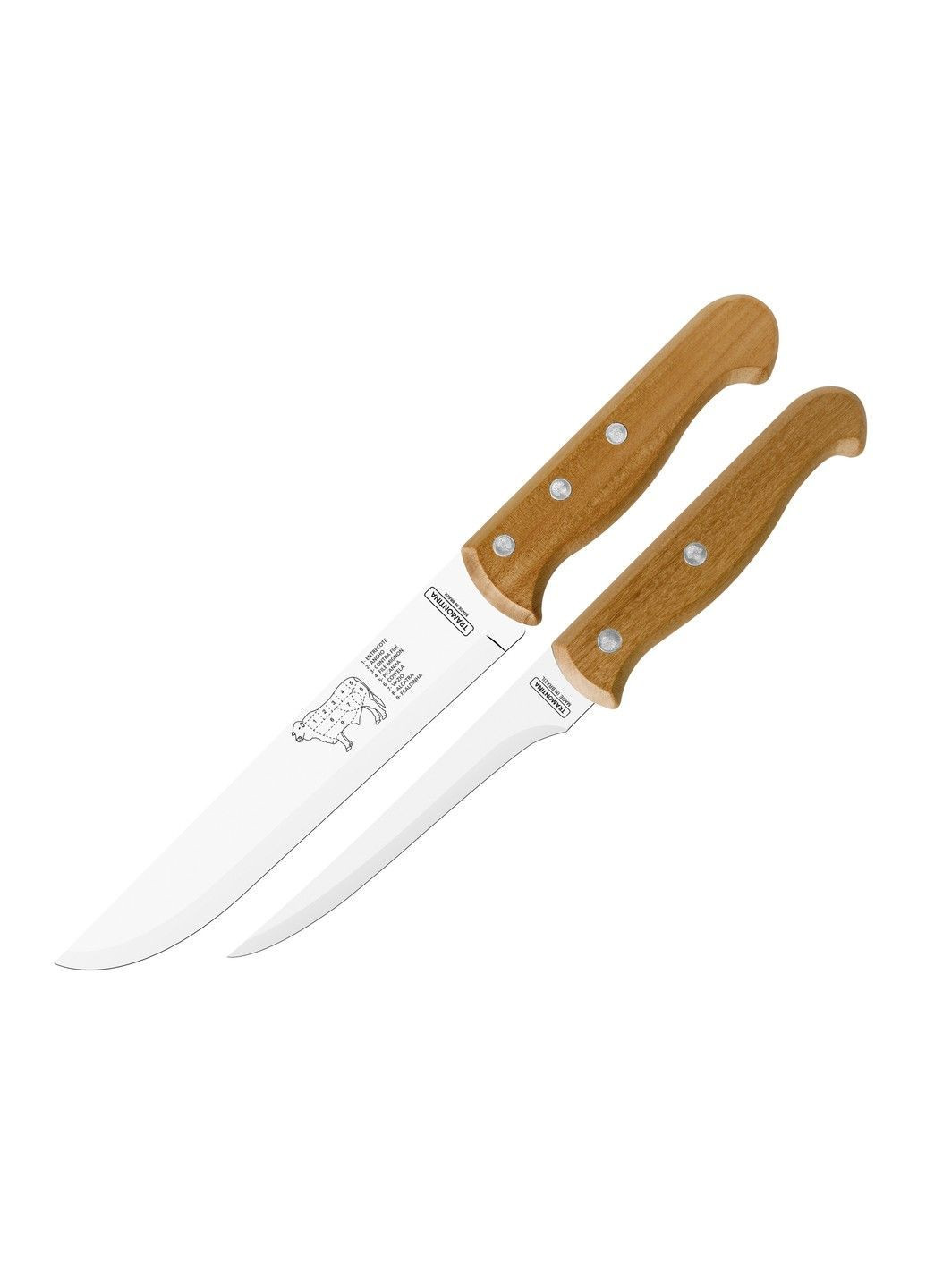 Наборы ножей Barbecue 2пр (чем обвал., чем д/мяса) инд блест (22399/088) Tramontina комбинированные,