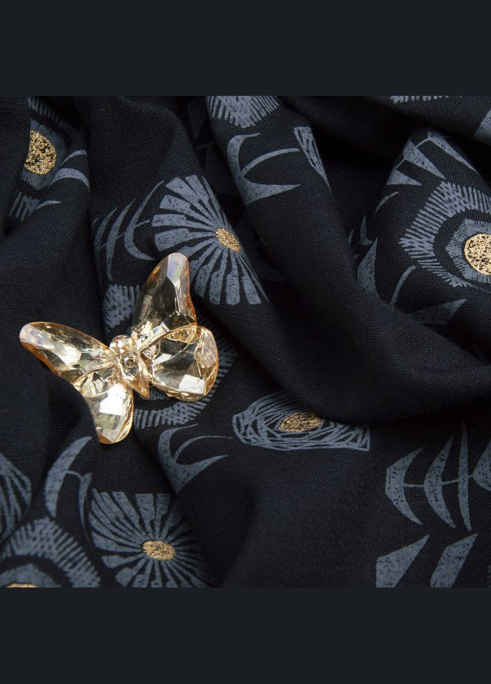 Тканина костюмна під льон із напиленням соняшник чорний IDEIA (275870346)
