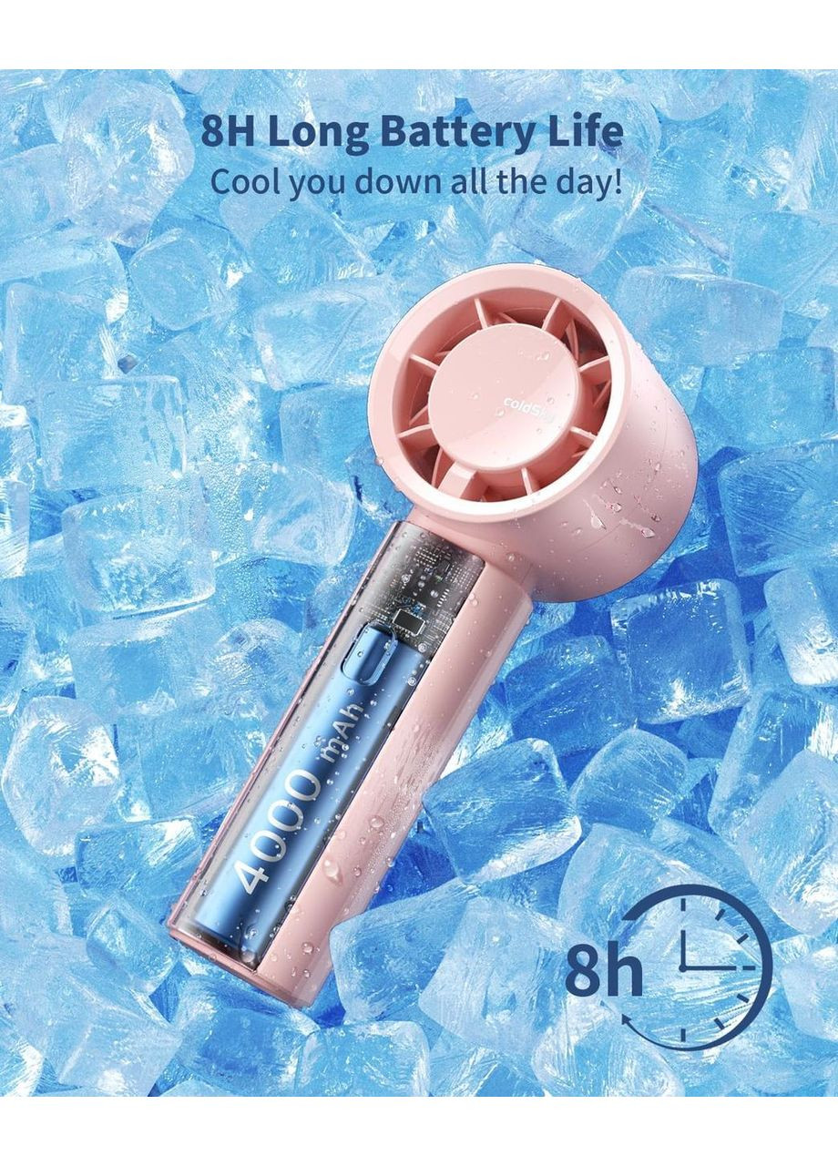 Ручной портативный аккумуляторный вентилятор с дисплеем LED coldSky Handheld Fan 4000mAh Midea (365251459)