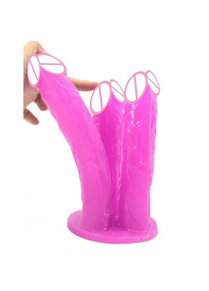 Фалоімітатор подвійного проникнення потрійний силіконовий Almond 3 в 1 Lovetoy (303883491)