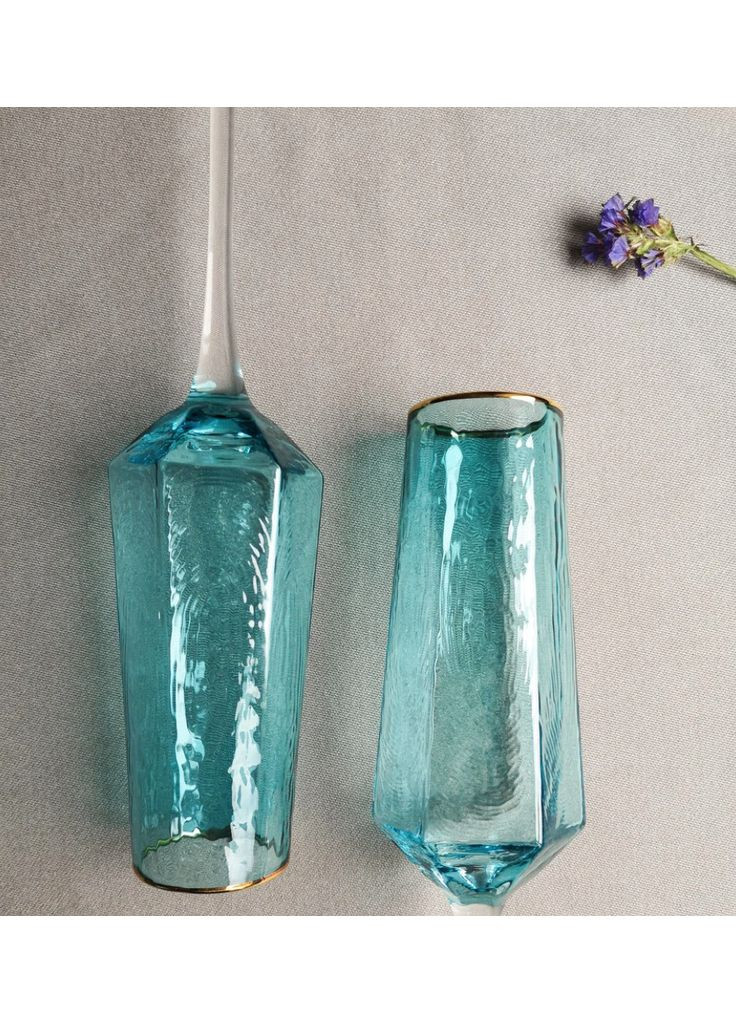 Келих для шампанського Бірюза GXF01A-B-gd 180 мл Olens (349222854)