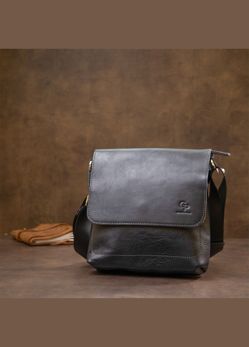 Сумка чоловіча через плече шкіряна 11433 Темно-синій Grande Pelle (302008874)