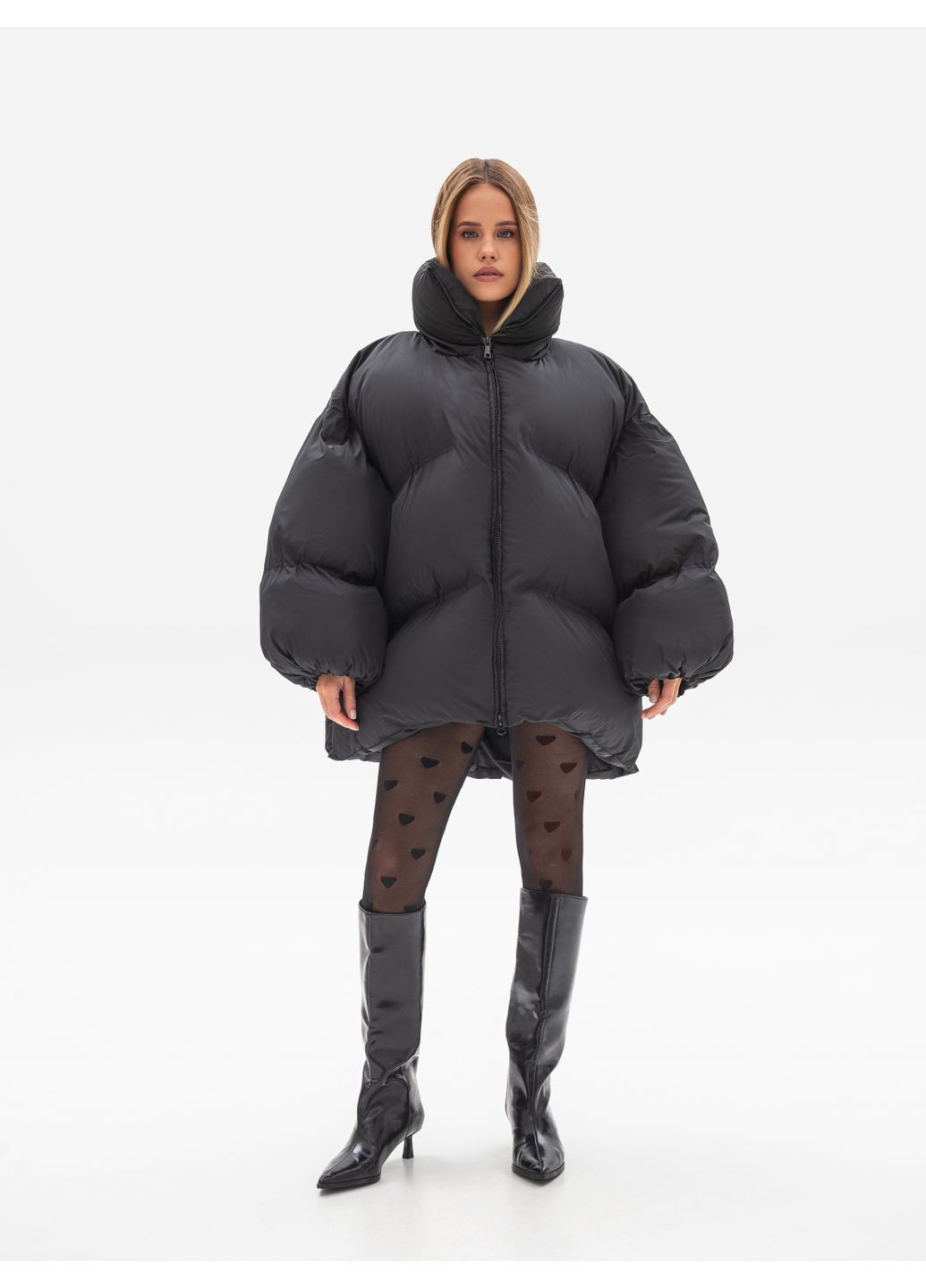 Черная зимняя куртка женская зимняя oversized ZF inspire