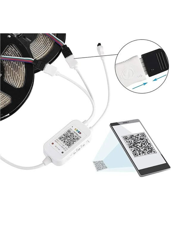 Wi-Fi контролер для світлодіодної стрічки з пультом на 24 кнопки No Brand (334302285)