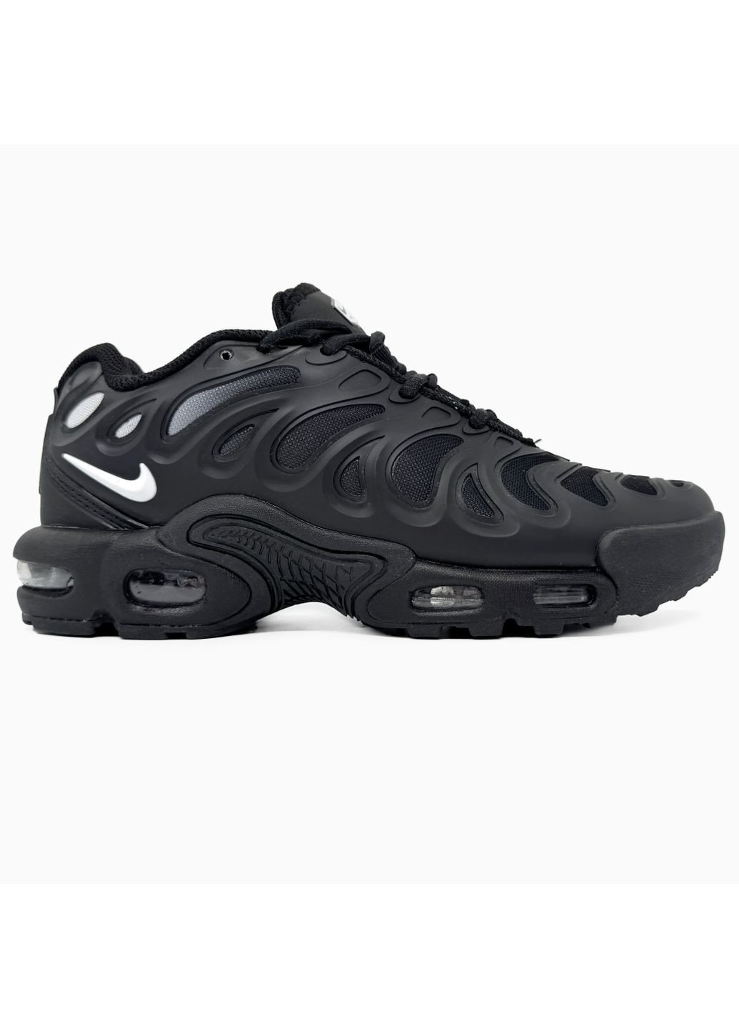 Чорні Осінні кросівки чоловічі nike air max tn plus drift black / white logo найк аір макс тн плюс No Brand