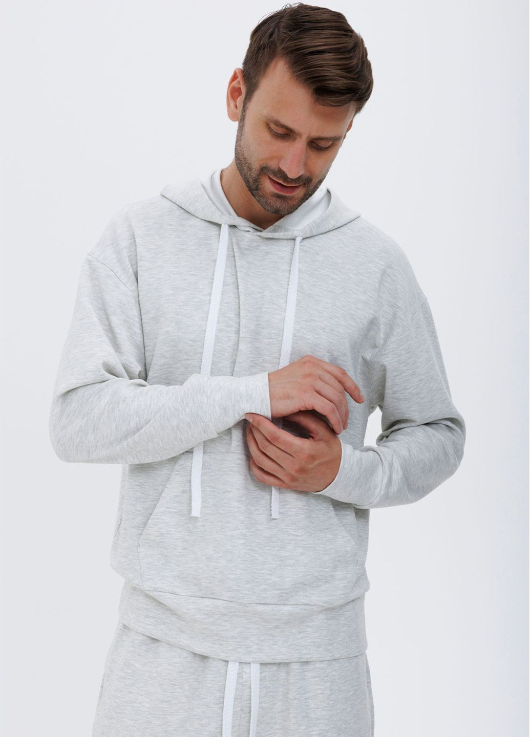 Светло-серый демисезонный костюм спортивный мужской doubleface. брючный Roksana