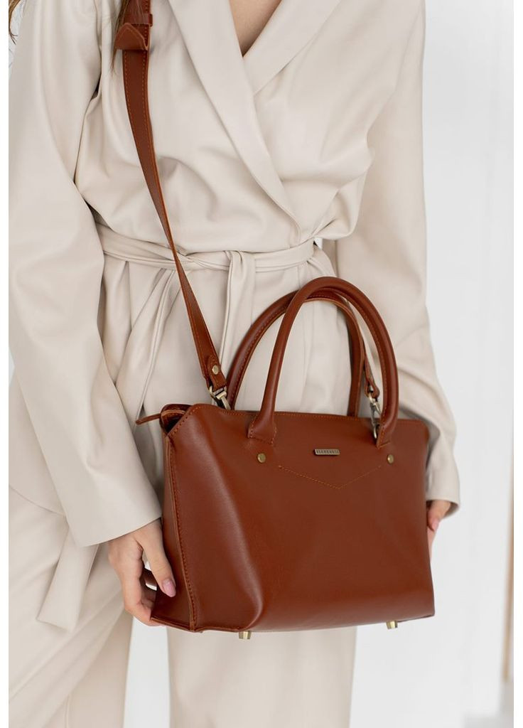 Женская кожаная сумка Midi светло-коричневая BlankNote (348359202)