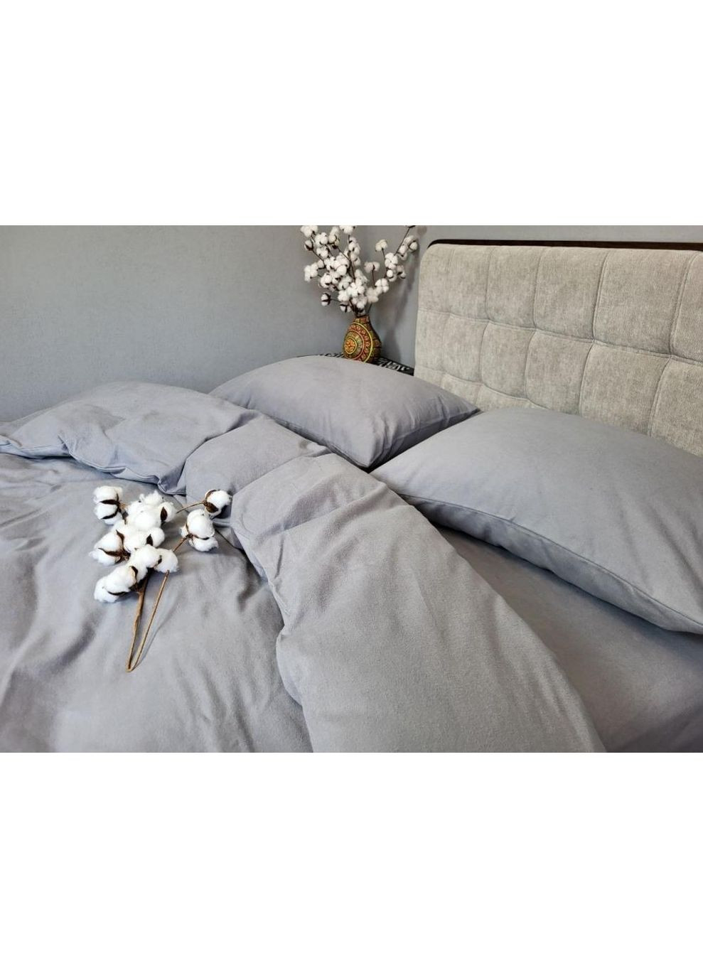 Постельное белье Серая гавань, фланель(байка) Полуторный размер, наволочки 50/70 No Brand (364215500)