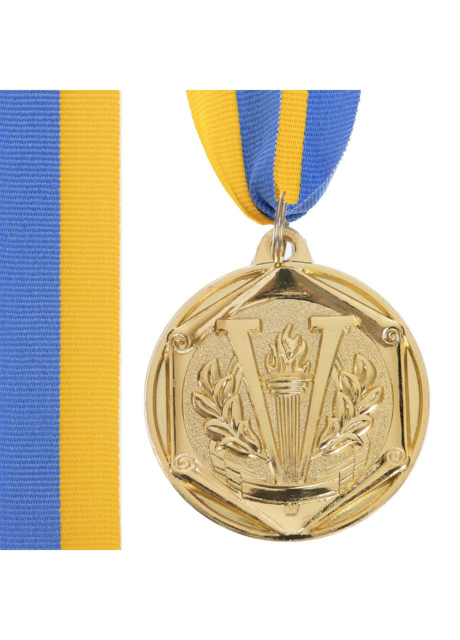 Медаль спортивная с лентой C-3169 ZING (металл, d-5см, 20g, 1-золото) SP-Sport (361434353)
