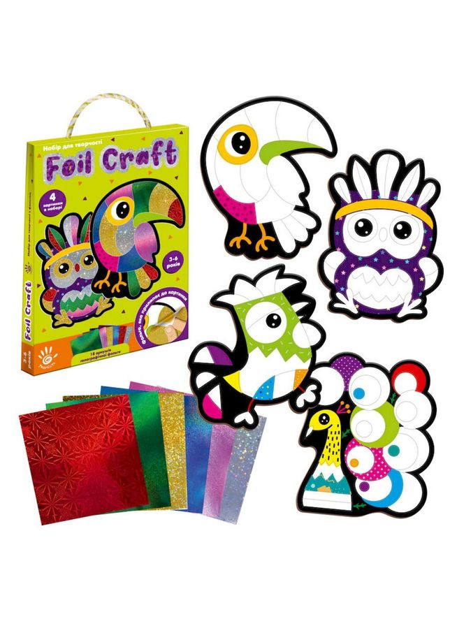Набор для творчества "Foil craft Birds" VT443312, 18 листов фольги Vladi toys (316071485)