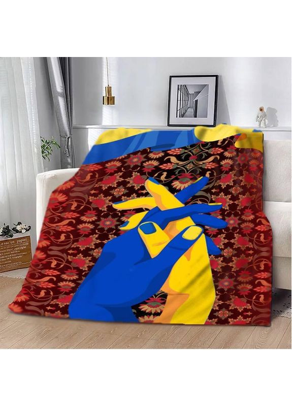 Плед плюшевий 3D патріотичний Розмальована душа №2 160х200 см No Brand (358100489)