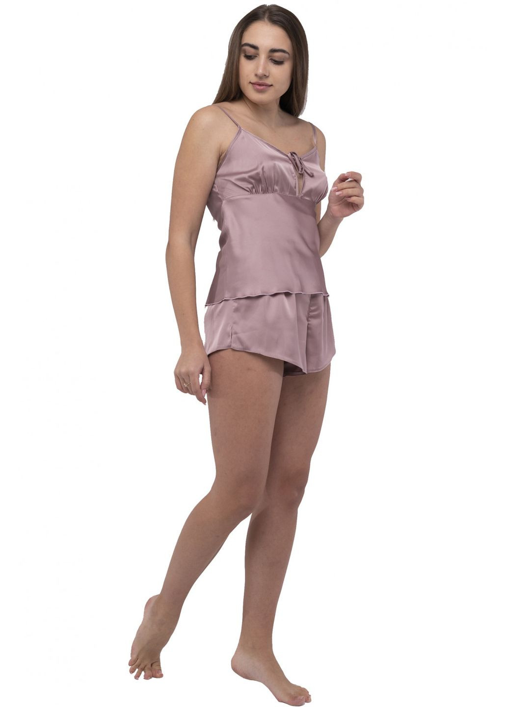 Бежевая всесезон женская пижама со свободным кроем на резинке (ll188230089) LadyLike