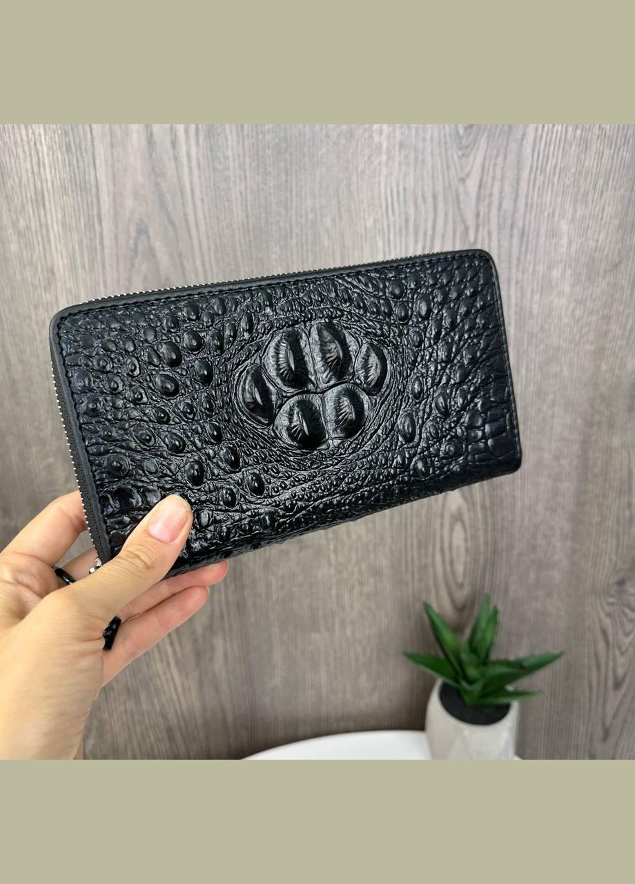 РАСПРОДАК! Большой мужской клатч рептилия, кошелек портмоне Черный No Brand (334729644)