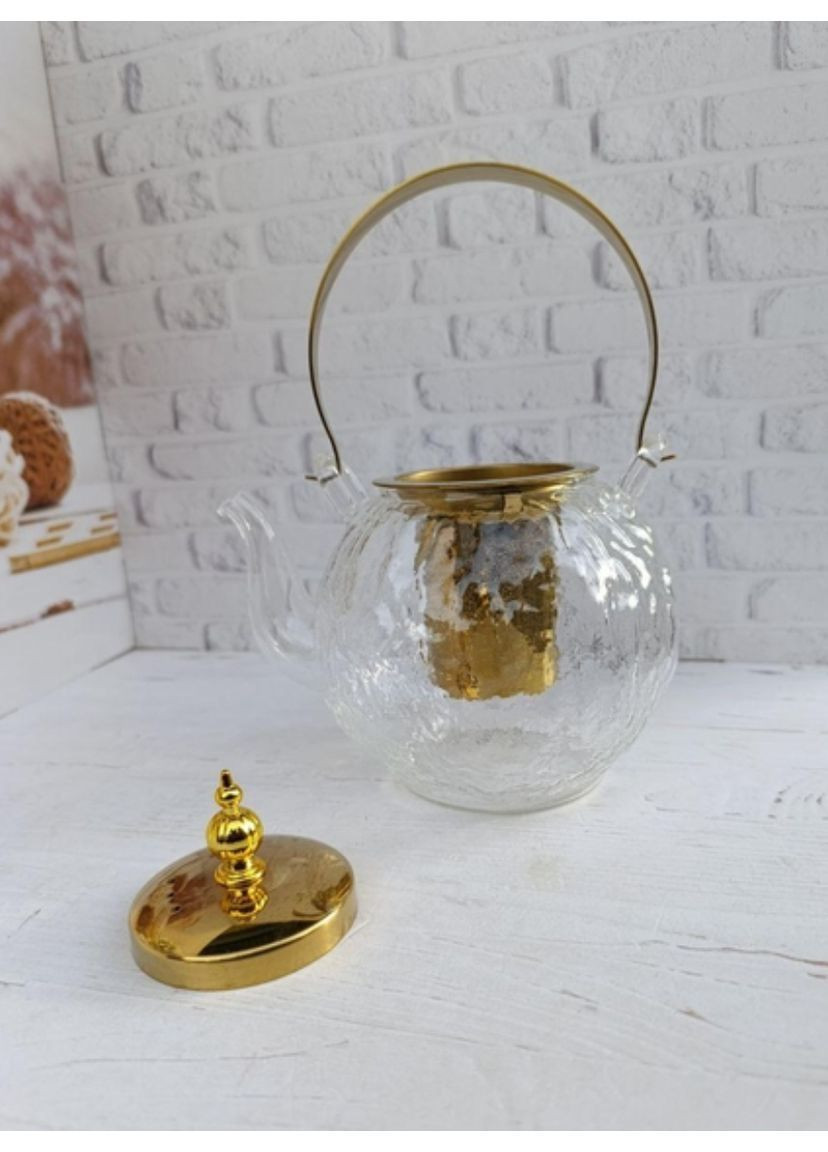 Чайник заварник Nuvara скляний 1 л Прозорий GK-5809 Topaz (362347111)