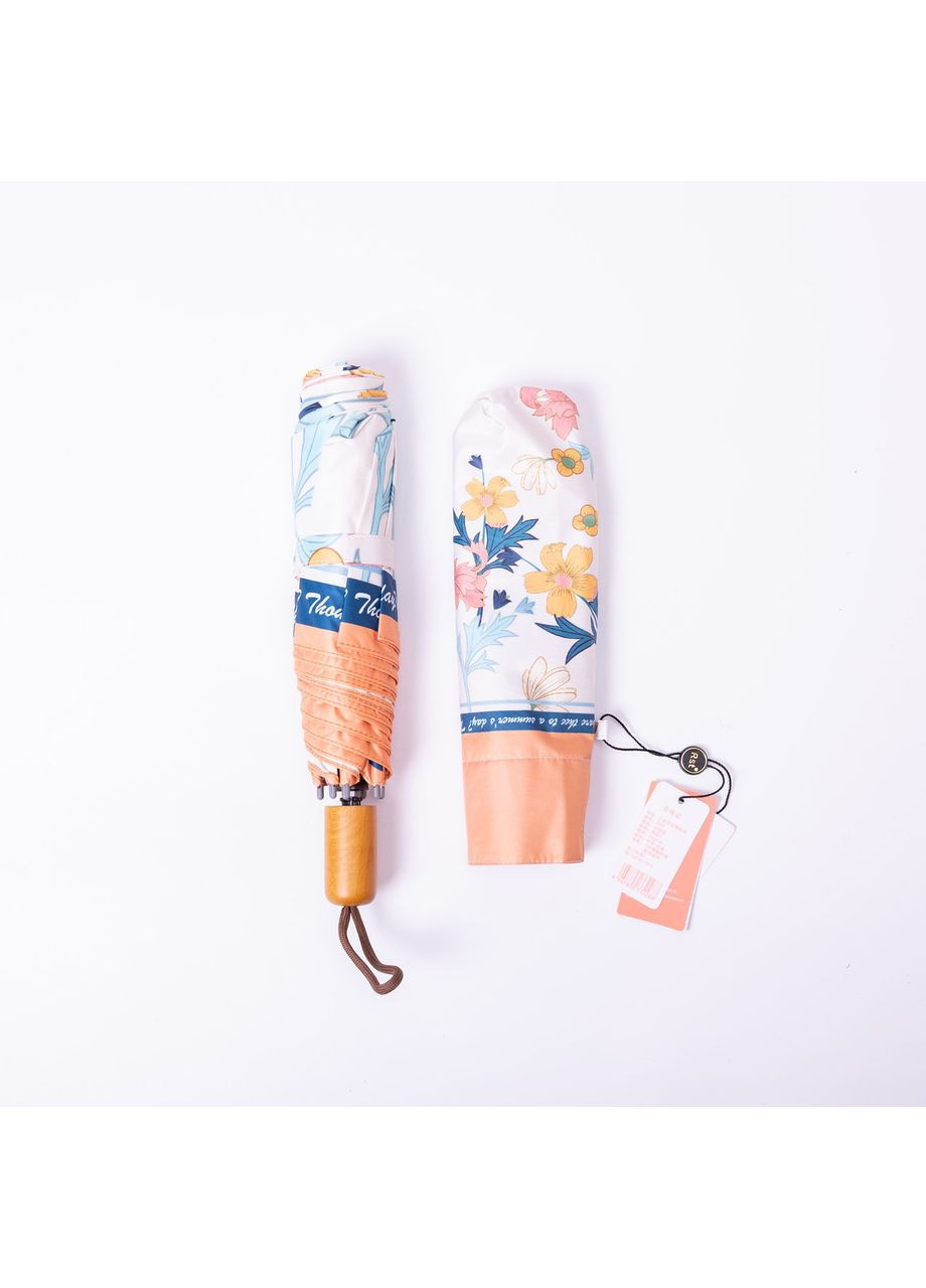 Оранжевый зонт механический элегантный с принтом прочный надежный из полиэстера диаметр 99 см hp-23-15o Yiwu (369673434)