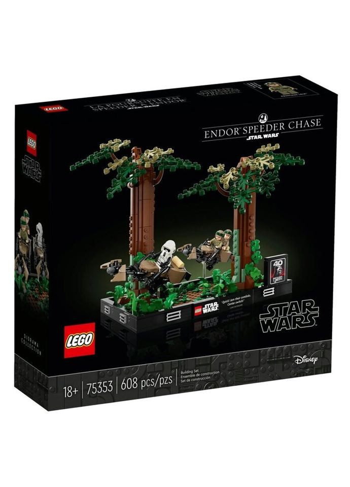 Конструктор Star Wars Диорама Погоня на спидере на Эндоре 608 деталей (75353) Lego (281425485)