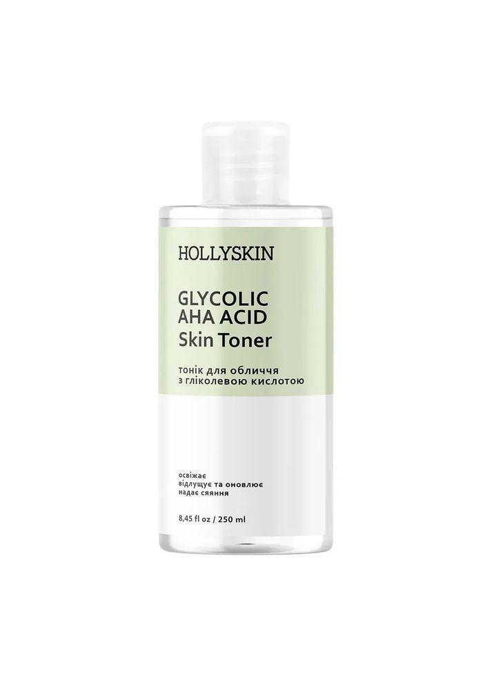 Тонік для обличчя Glycolic AHA Acid Skin Toner 250мл Hollyskin (368766663)
